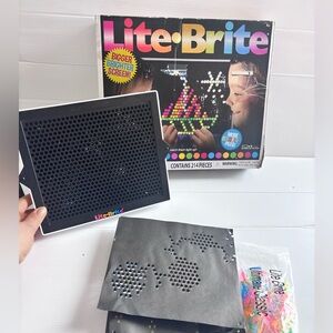 Vintage Lite Brite Toy Hasbro Peg Light Board w Box Templates